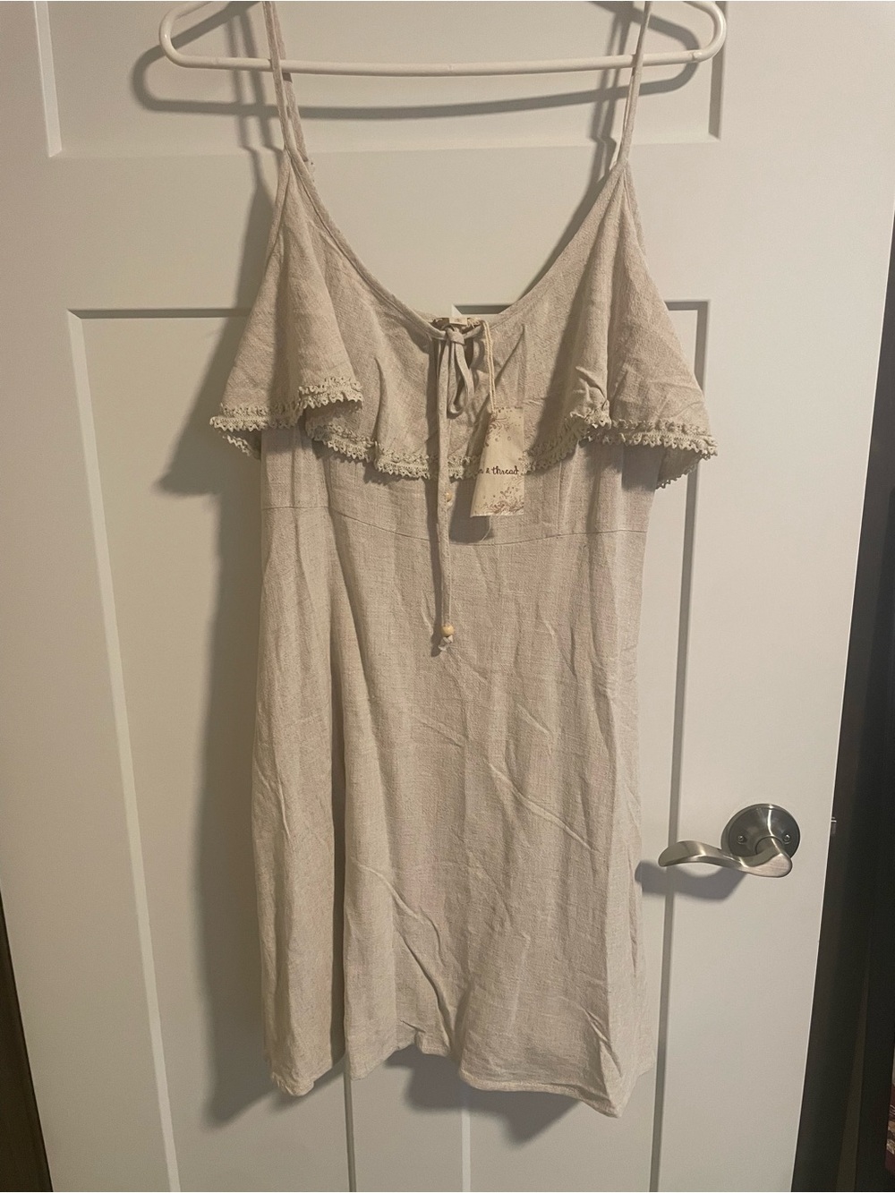 Hem & Thread Beige Ruffle Mini Dress